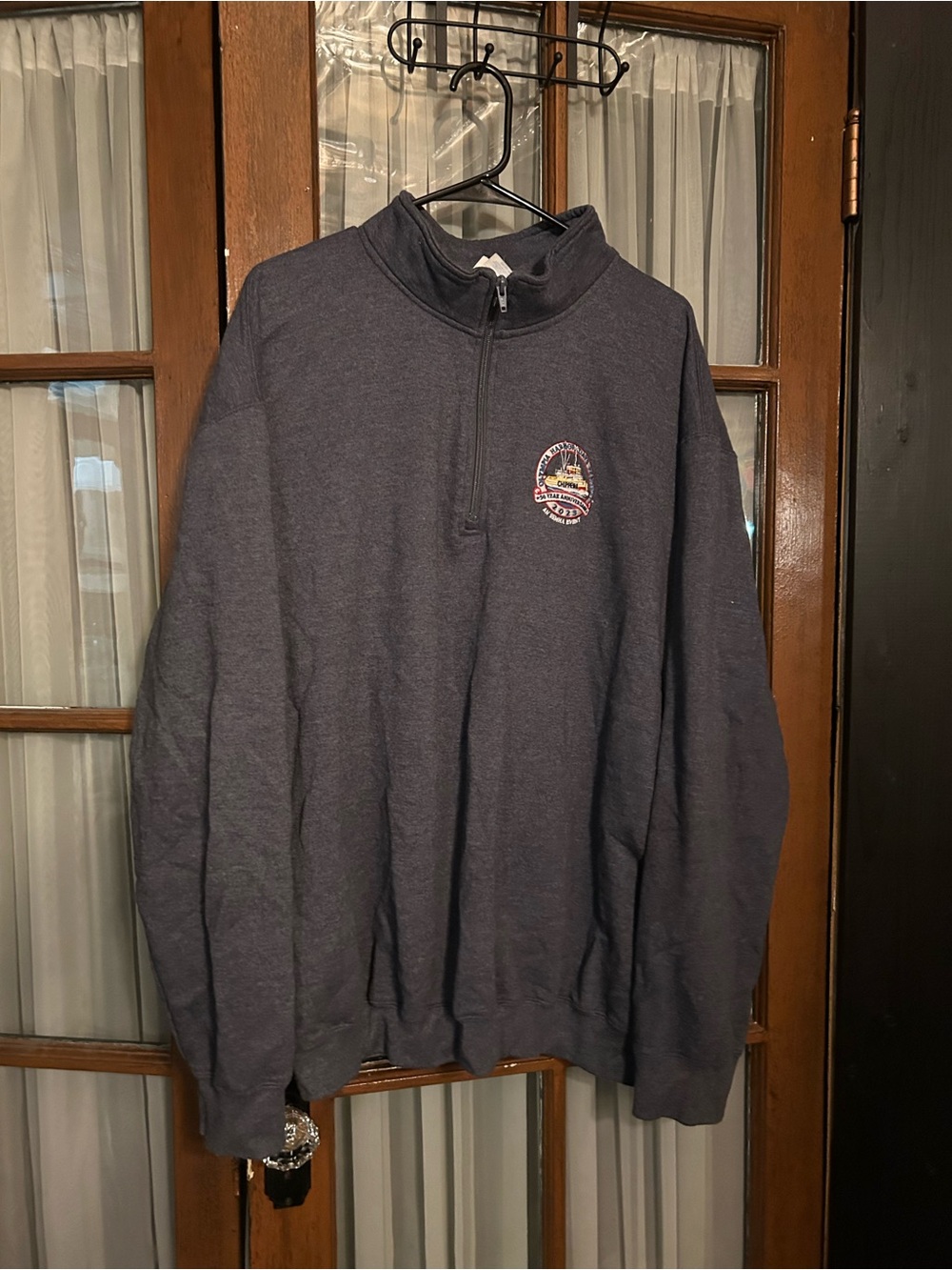 Port and Company Men's Zip-Up Pullover - Dark Blue